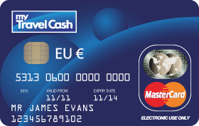 my Travel Cash prepaid Euro MasterCard