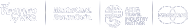 Verified by Visa. MasterCard Secure code. ABTA Travel Industry Partner. MasterCard. 