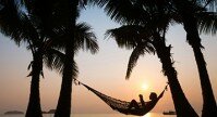 sunset in hammock on the beach