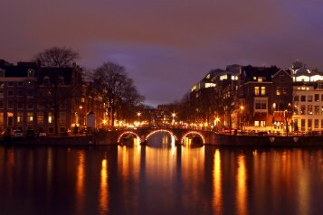 City scenic in Amsterdam the Netherlands at night 357